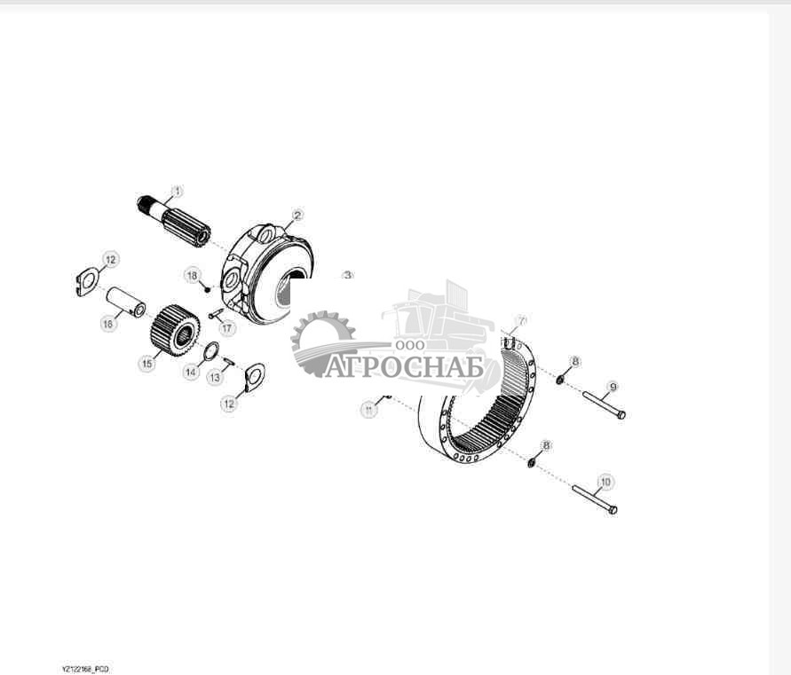 YZ122168 Планетарная передача в сборе 